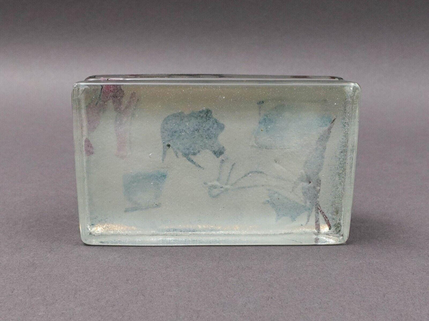 Pavel Molnar Signed 1989 Germany Studio Art Glass Block Sculpture (Read)
