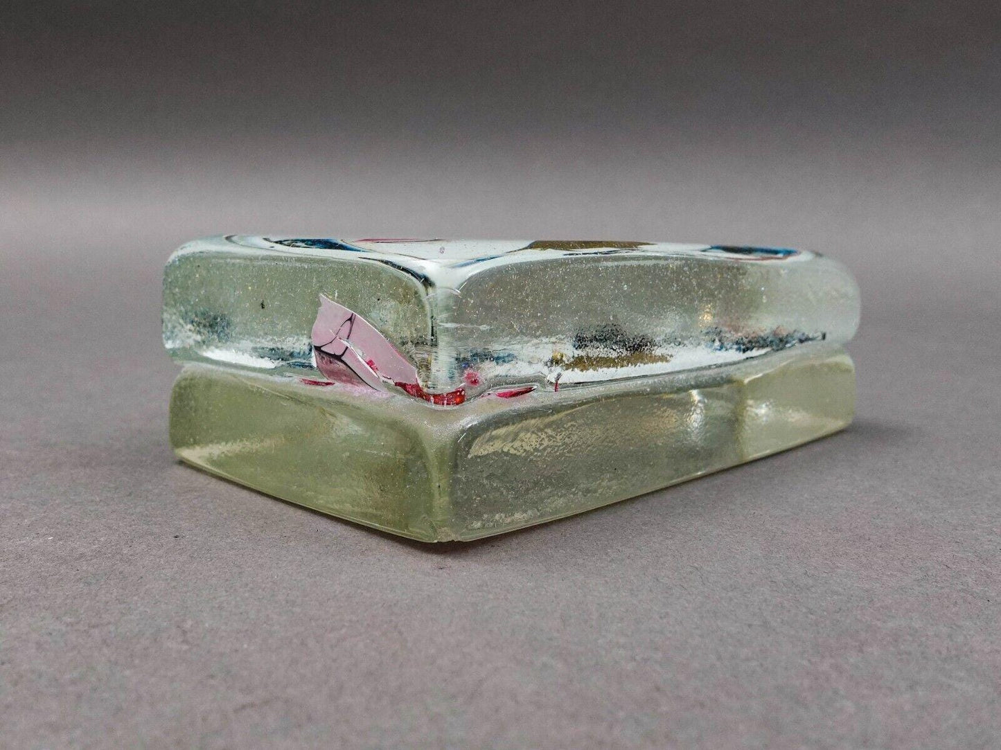 Pavel Molnar Signed 1989 Germany Studio Art Glass Block Sculpture (Read)