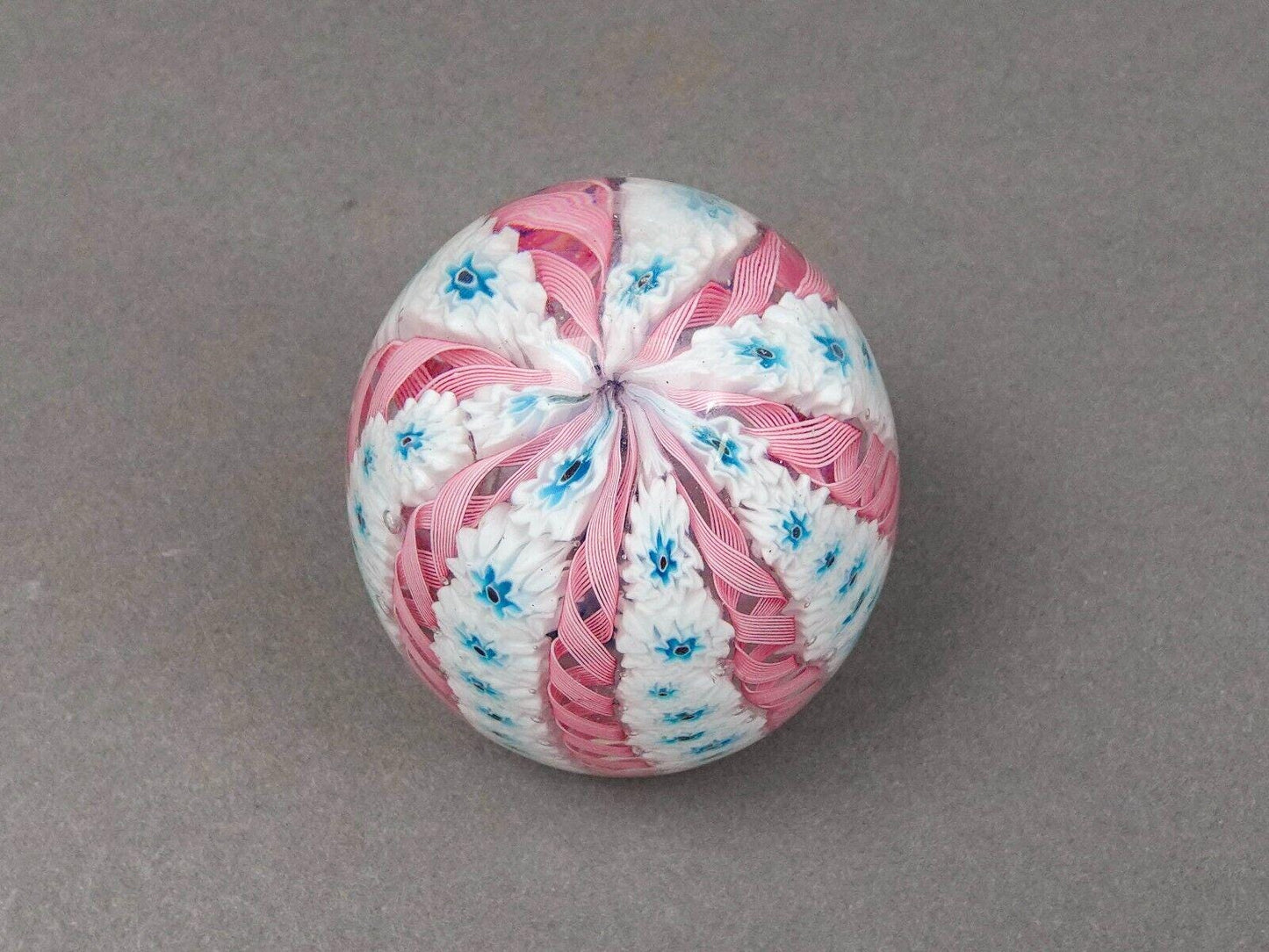 Fratelli Toso Vintage Murano Latticino Millefiori Art Glass Paperweight