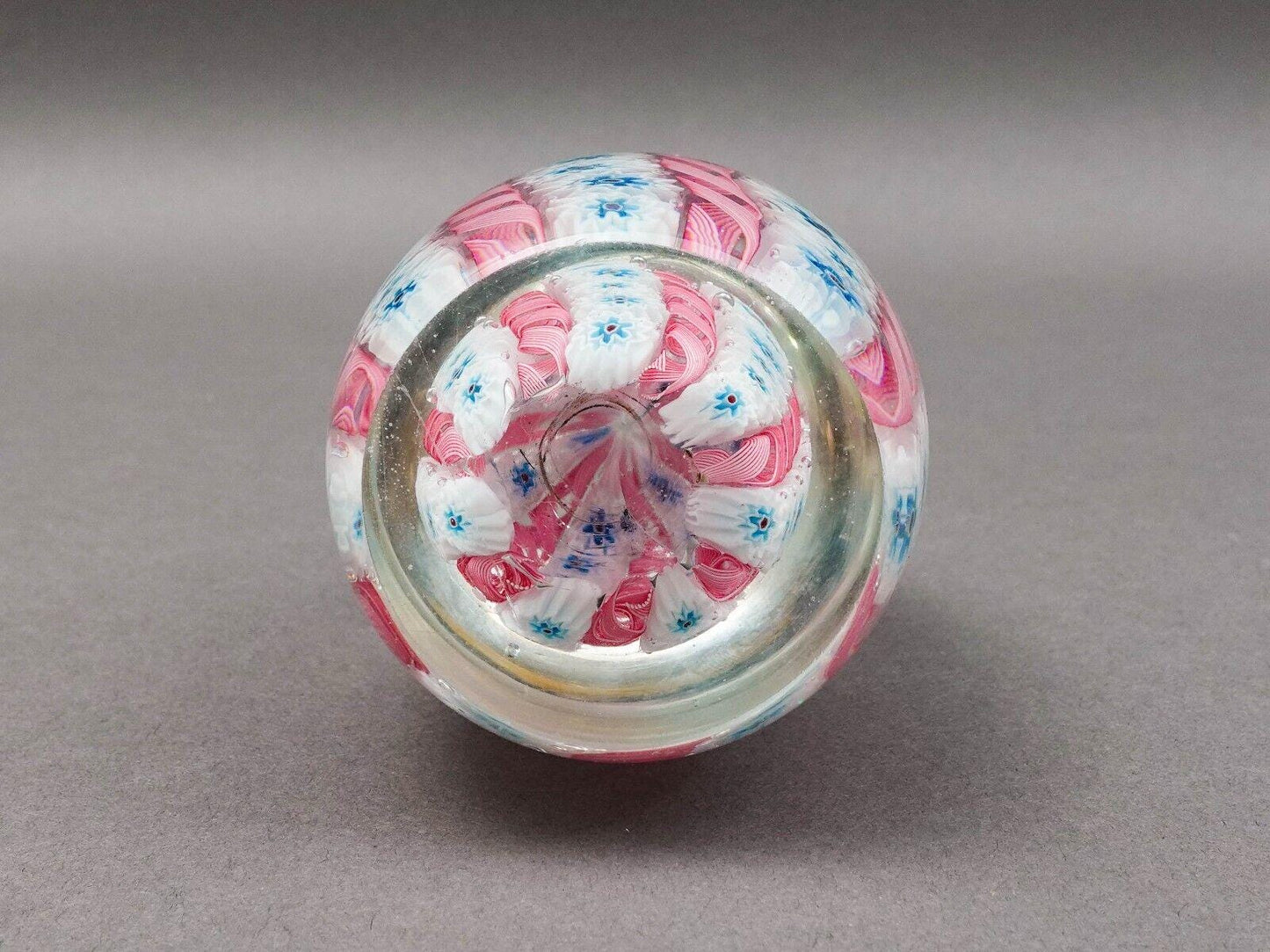 Fratelli Toso Vintage Murano Latticino Millefiori Art Glass Paperweight
