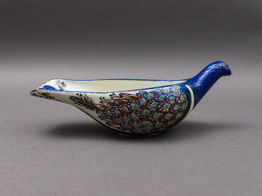 Royal Copenhagen Denmark Berte Jessen Fajance Pottery 431/2749 Peacock Bird Bowl