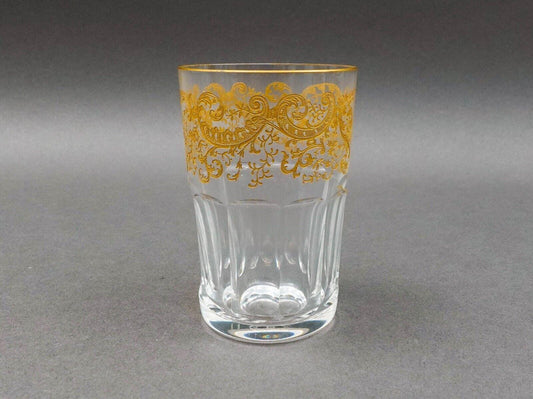 Saint St Louis Crystal France Rabat Gold Gilded Tea Tumbler Glass