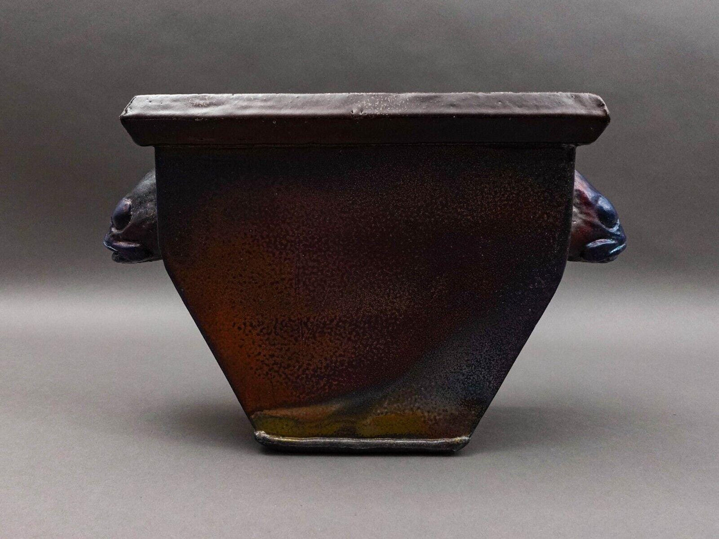 Charles Pearson Whitehead Street Studio Key West Fish Head Raku Art Pottery Vase