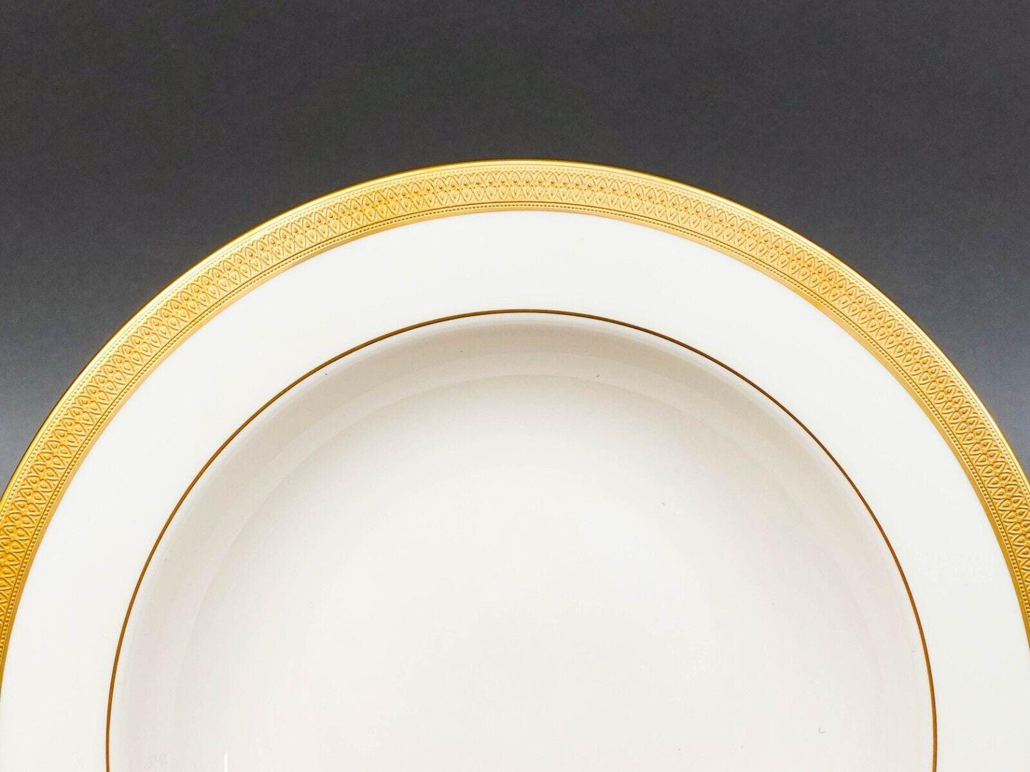 Lenox Lowell Fine Bone China Gold Encrusted Rimmed 9" Soup Bowl Set Of 5
