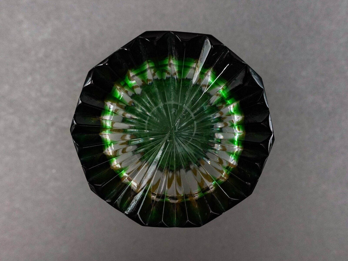 Saint St Louis Crystal France Rabat Green Gold Gilded Tea Tumbles Glass Set Of 2