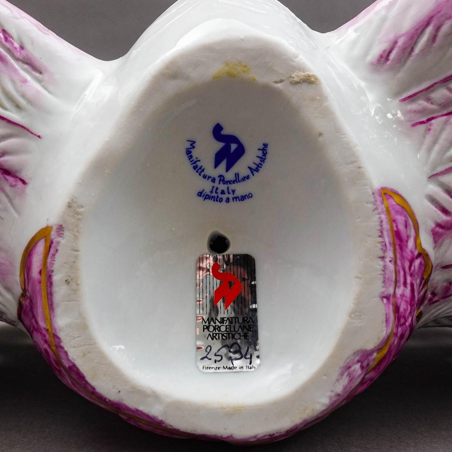 Capodimonte Manifattura Porcellane Artistiche Italy Porcelain Peacock Sculpture
