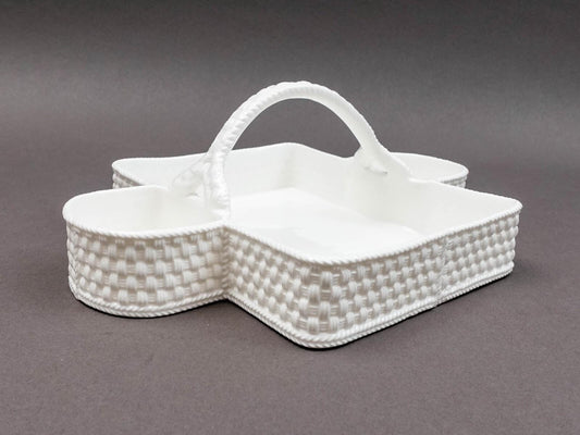 Tiffany & Co Ireland "Tiffany Weave" White Strawberry Basket Serving Tray 1994