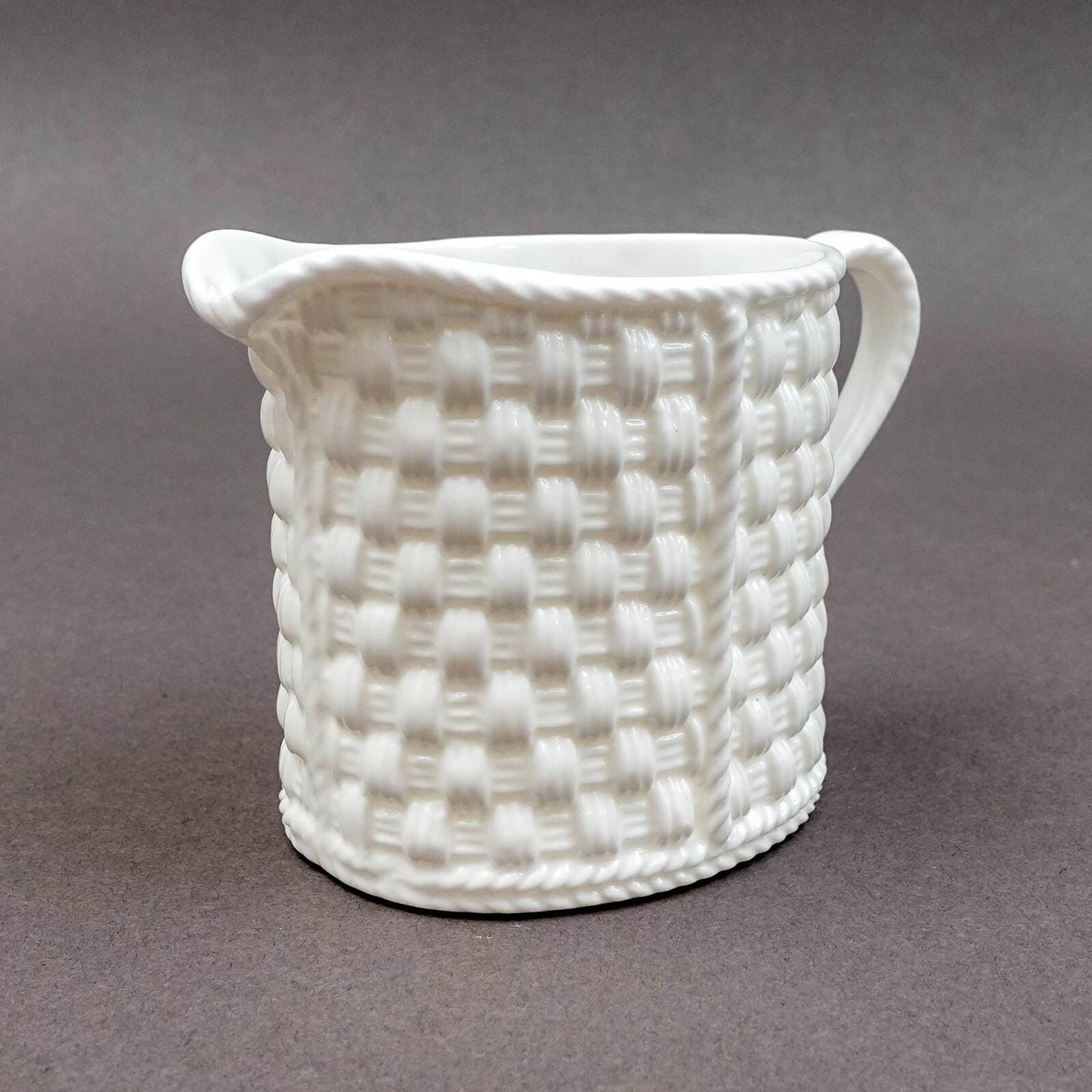 Tiffany & Co. Ireland "Tiffany Weave" White Porcelain Creamer Jug 1994