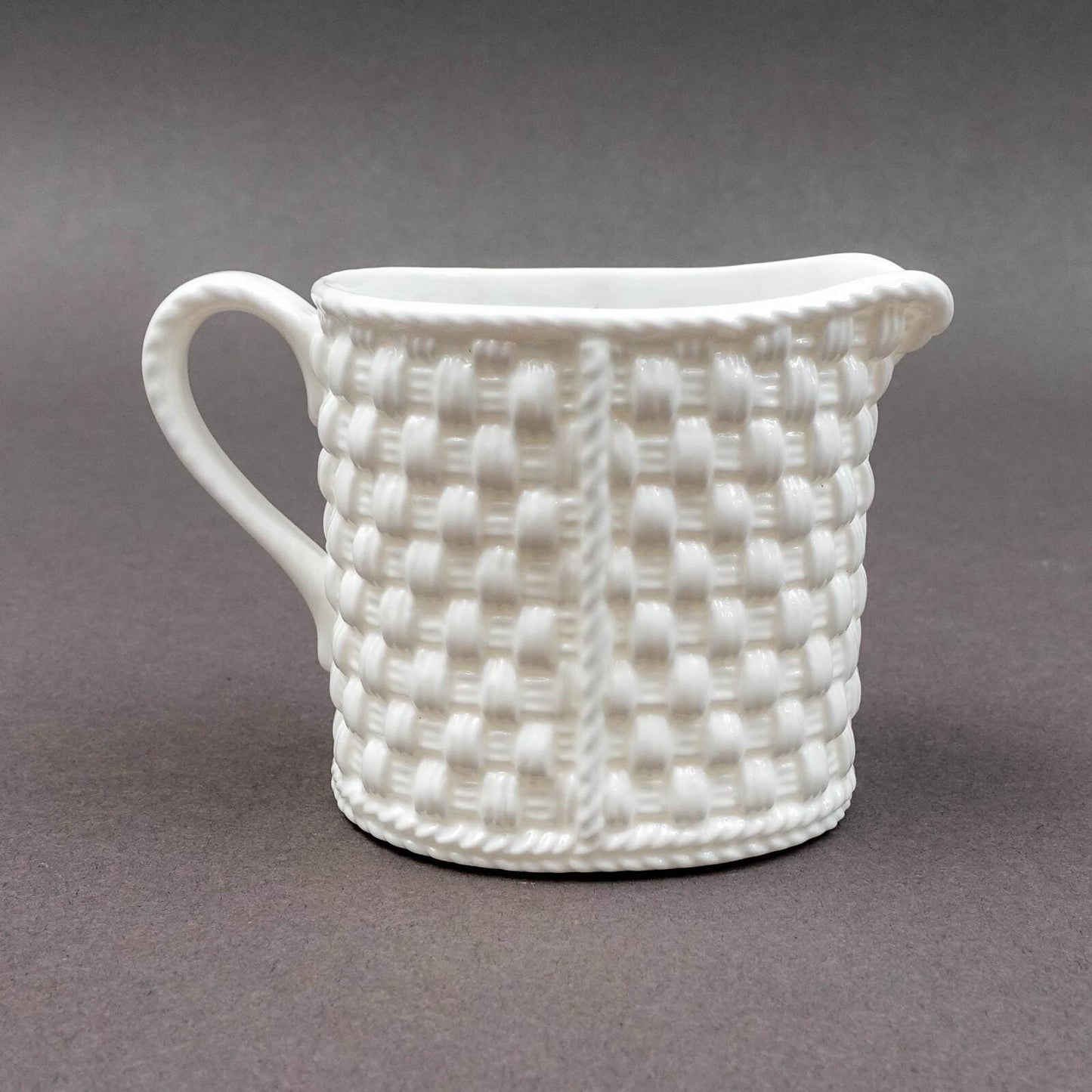 Tiffany & Co. Ireland "Tiffany Weave" White Porcelain Creamer Jug 1994