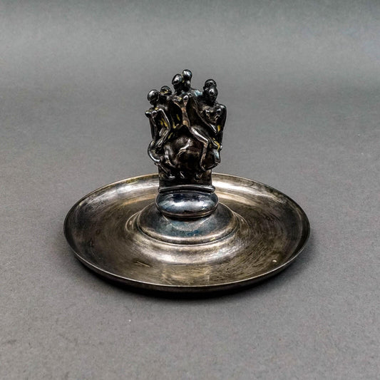 Christofle Jean Filhos  Modernist Silver Plated Ring Trinket Holder Tray Dish