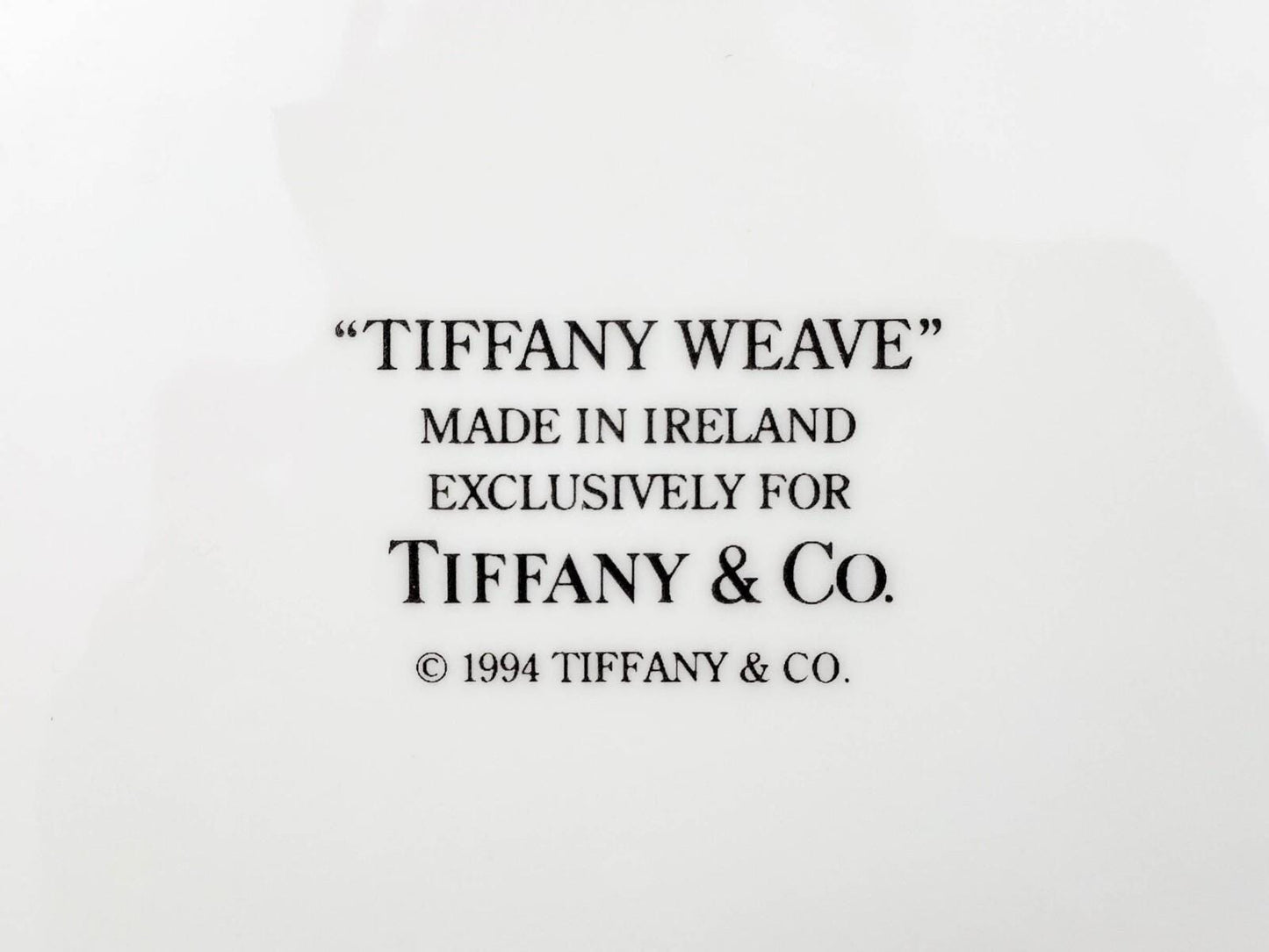 Tiffany & Co Ireland "Tiffany Weave" White Strawberry Basket Serving Tray 1994