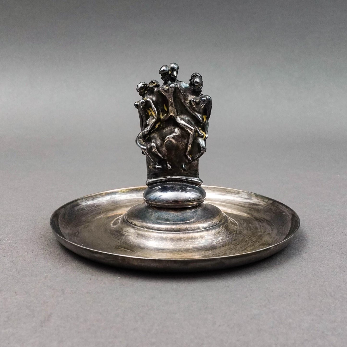 Christofle Jean Filhos  Modernist Silver Plated Ring Trinket Holder Tray Dish