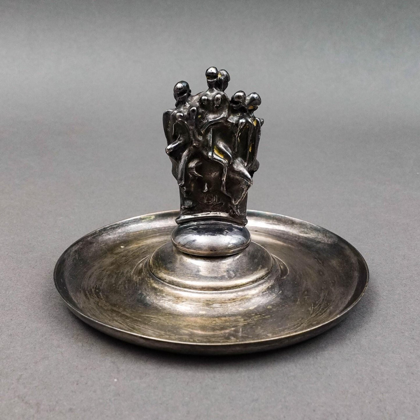 Christofle Jean Filhos  Modernist Silver Plated Ring Trinket Holder Tray Dish