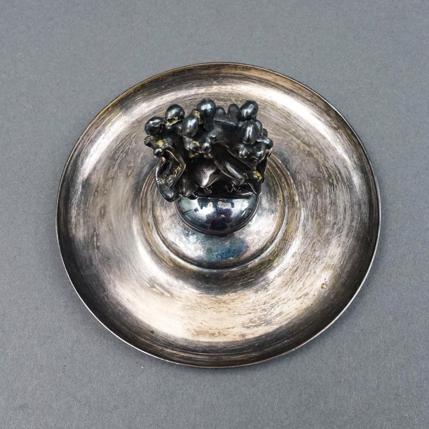 Christofle Jean Filhos  Modernist Silver Plated Ring Trinket Holder Tray Dish