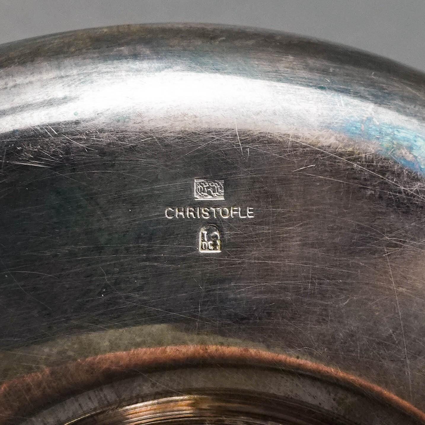 Christofle Jean Filhos  Modernist Silver Plated Ring Trinket Holder Tray Dish