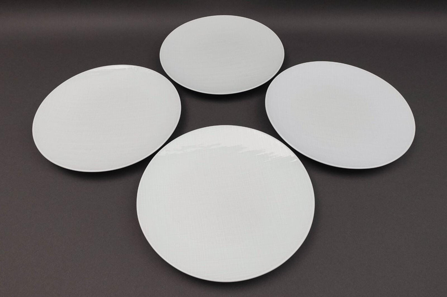 Bernardaud France Organza White Porcelain 11 1/2" Coupe Plate Set Of 4