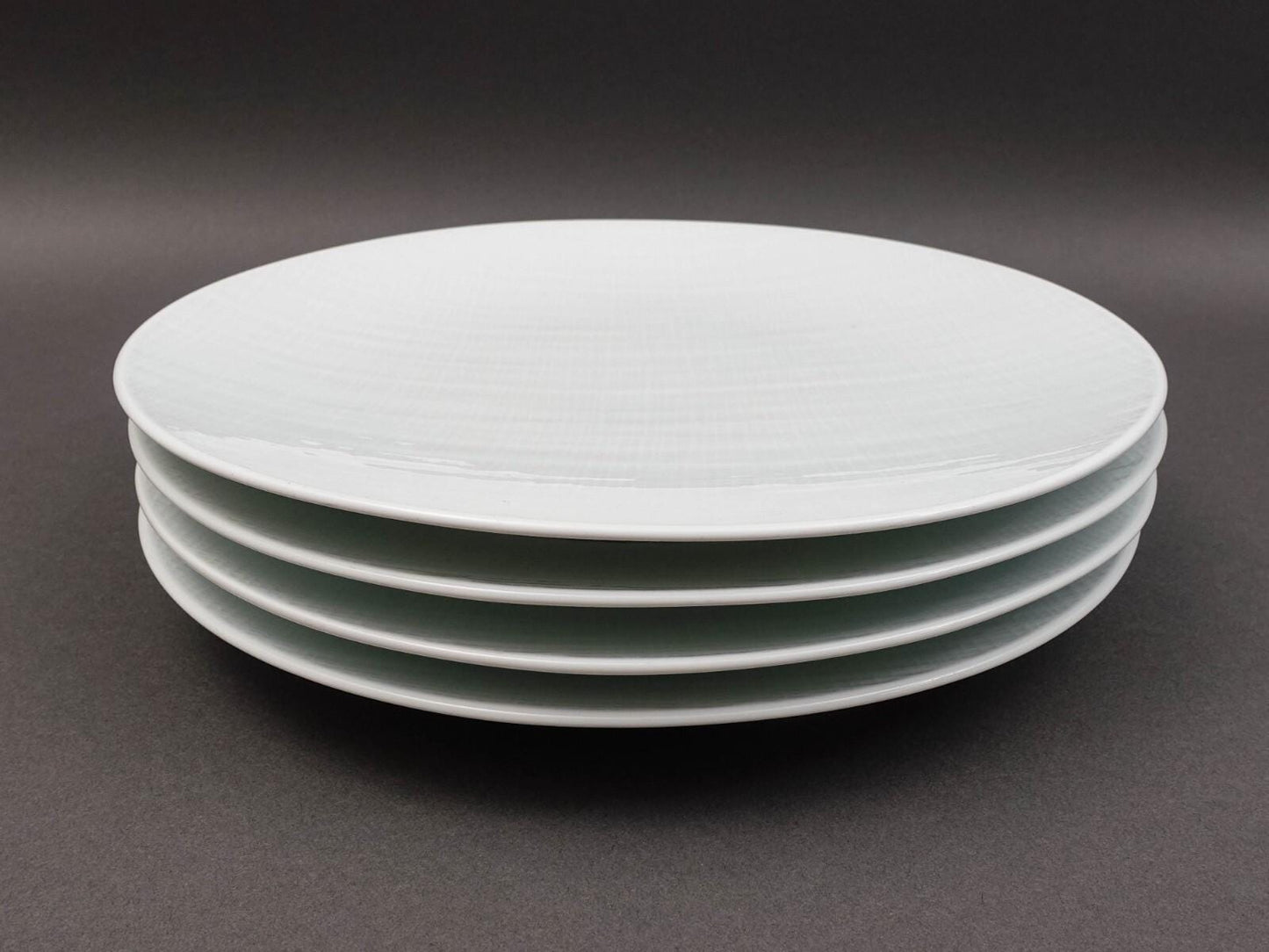 Bernardaud France Organza White Porcelain 11 1/2" Coupe Plate Set Of 4