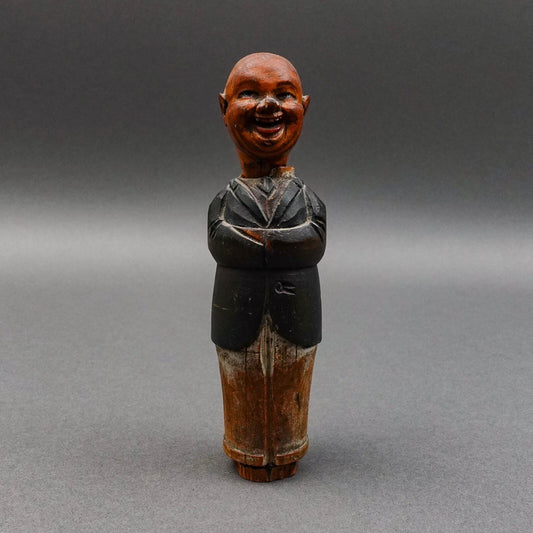 Anri Italy Early Vintage Hand Carved Wood Butler Corkscrew Bottle Opener