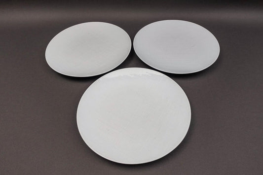 Bernardaud France Organza White Porcelain 11 1/2" Coupe Plate Set Of 3