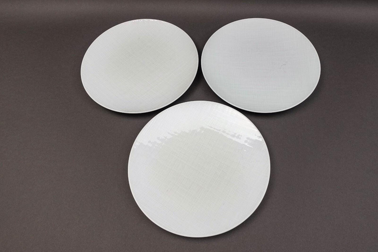 Bernardaud France Organza White Porcelain 11 1/2" Coupe Plate Set Of 3