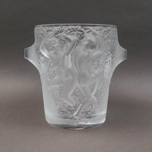 Lalique France Signed Ganymede Crystal Champagne Ice Bucket Cooler
