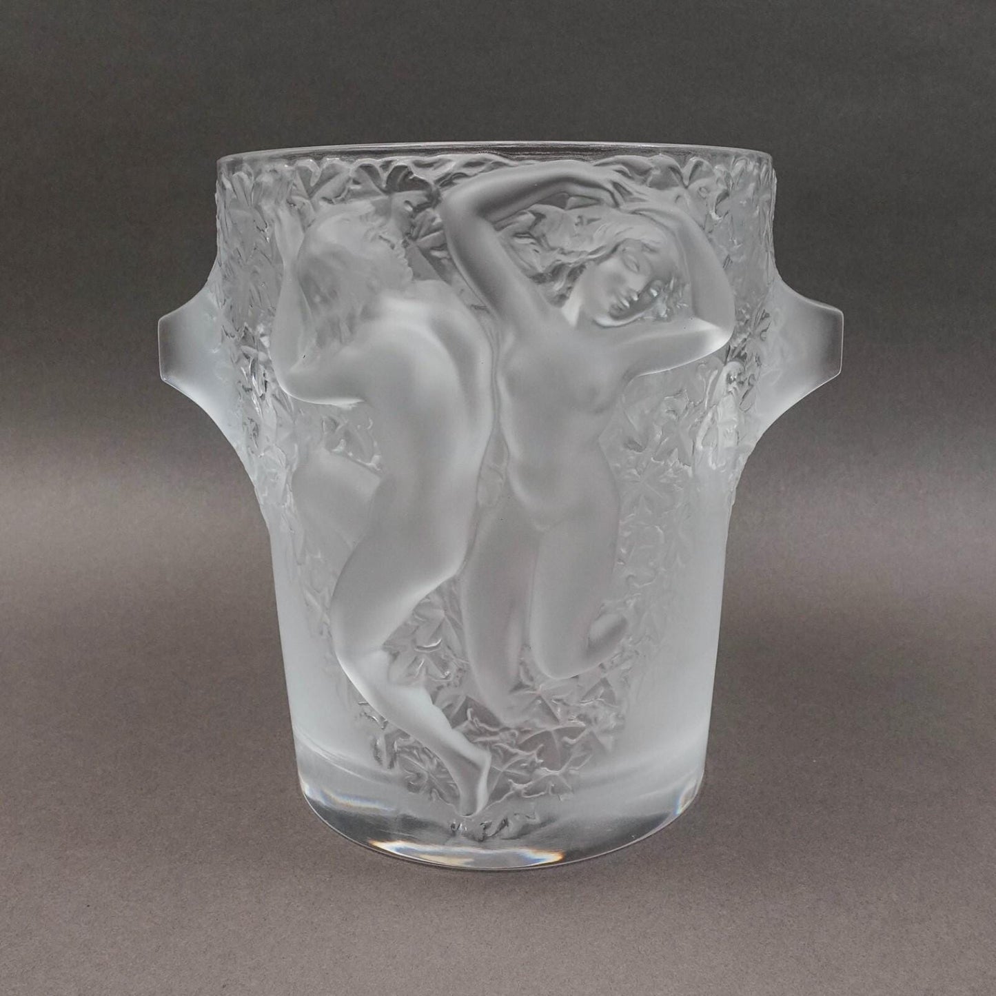 Lalique France Signed Ganymede Crystal Champagne Ice Bucket Cooler