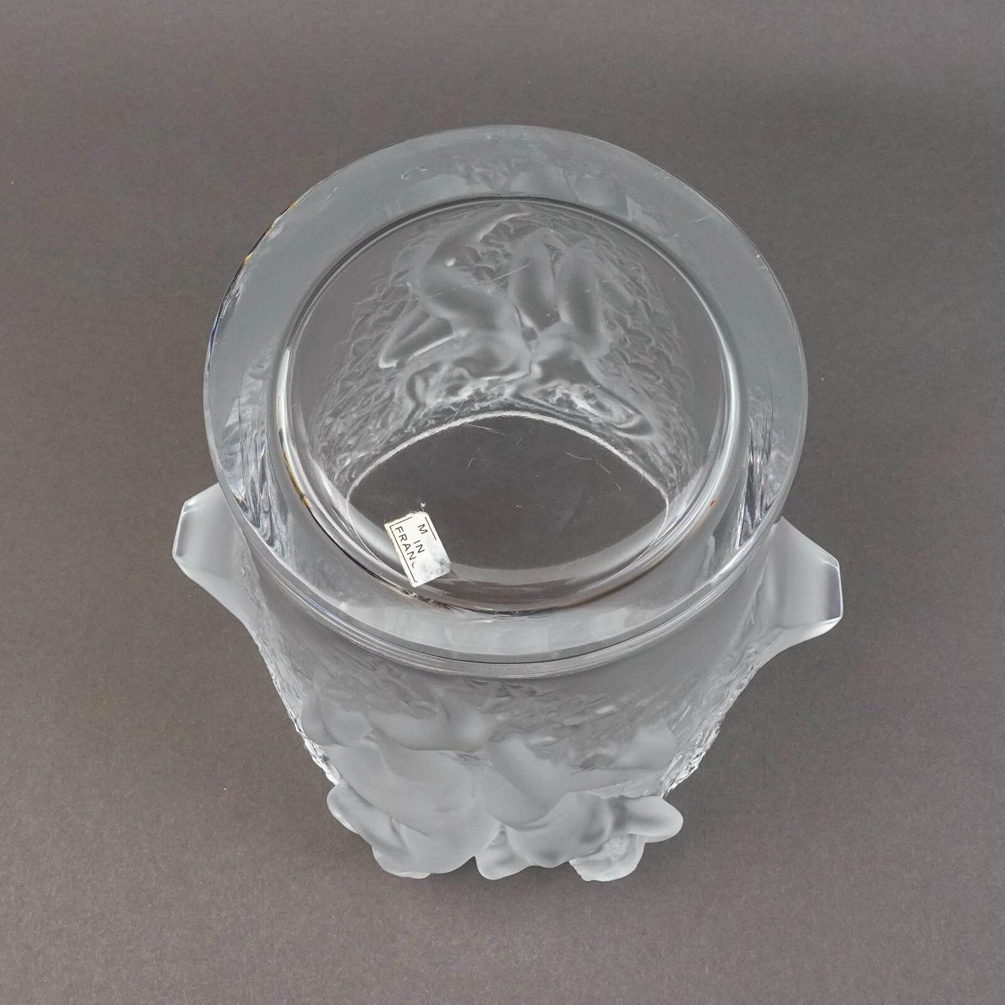 Lalique France Signed Ganymede Crystal Champagne Ice Bucket Cooler