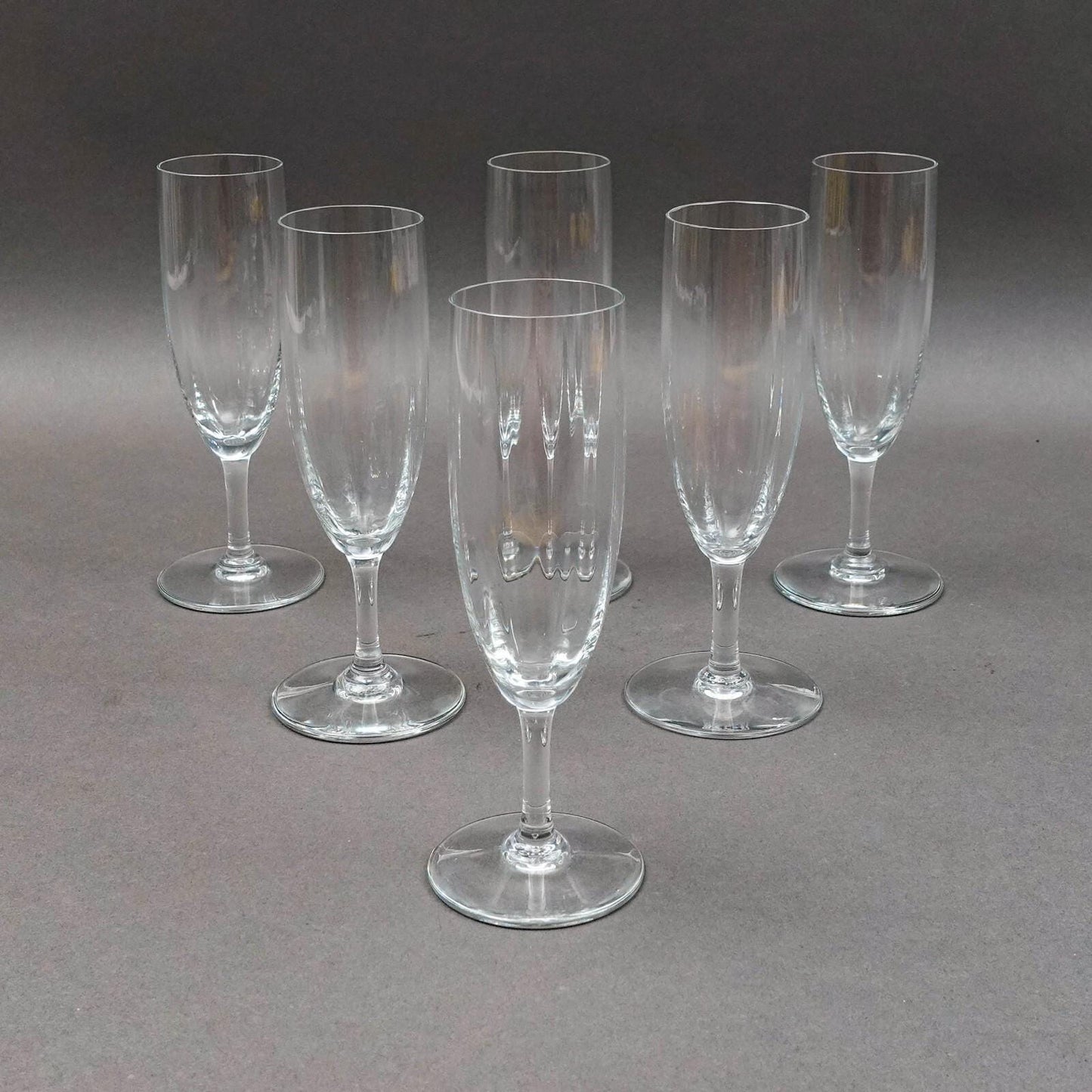 Baccarat France Montaigne Optic Crystal 6 3/4" Champagne Flutes Glasses Set Of 6