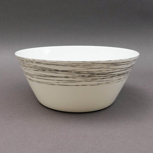 Crate & Barrel ITO Black White Porcelain Serving Bowl