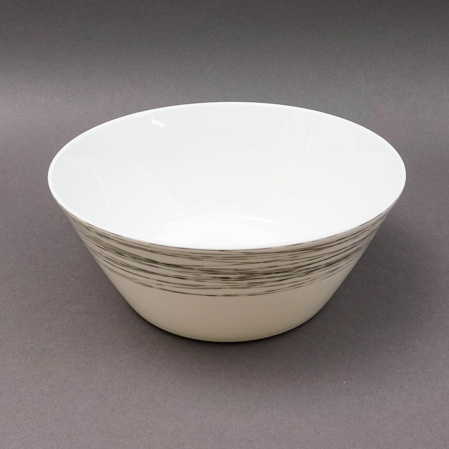 Crate & Barrel ITO Black White Porcelain Serving Bowl