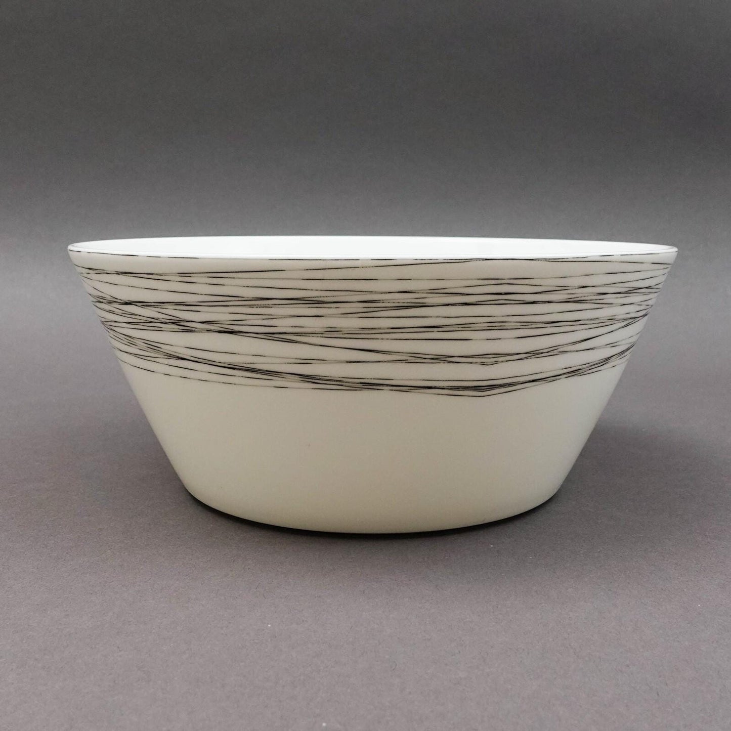 Crate & Barrel ITO Black White Porcelain Serving Bowl