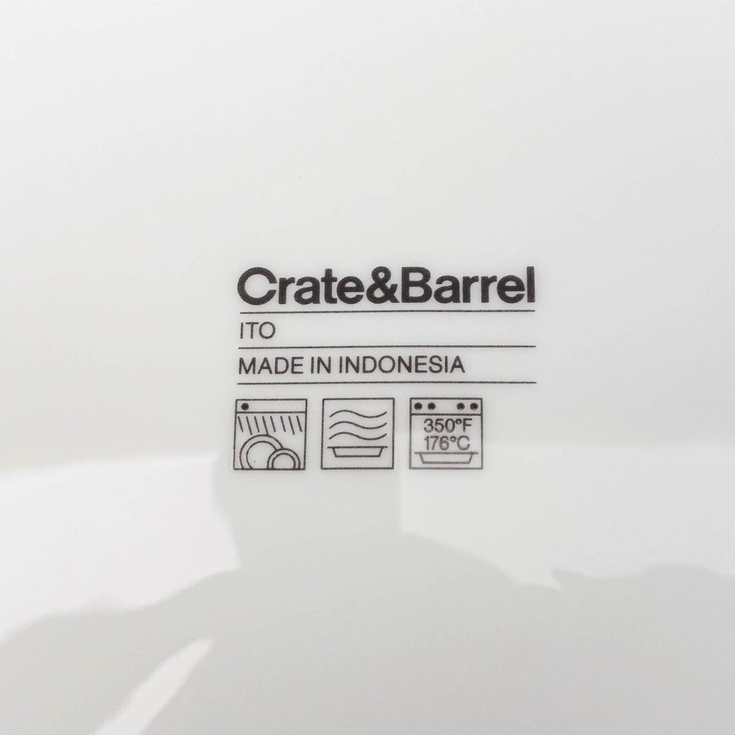 Crate & Barrel ITO Black White Porcelain Serving Bowl
