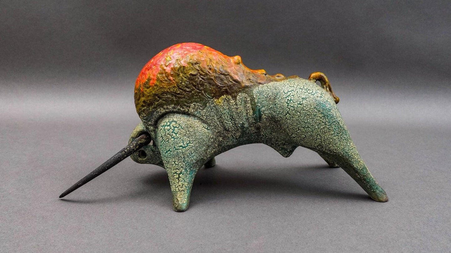 Alvino Bagni Bitossi Italy Raymor Mid Century Charging Bull Pottery Sculpture