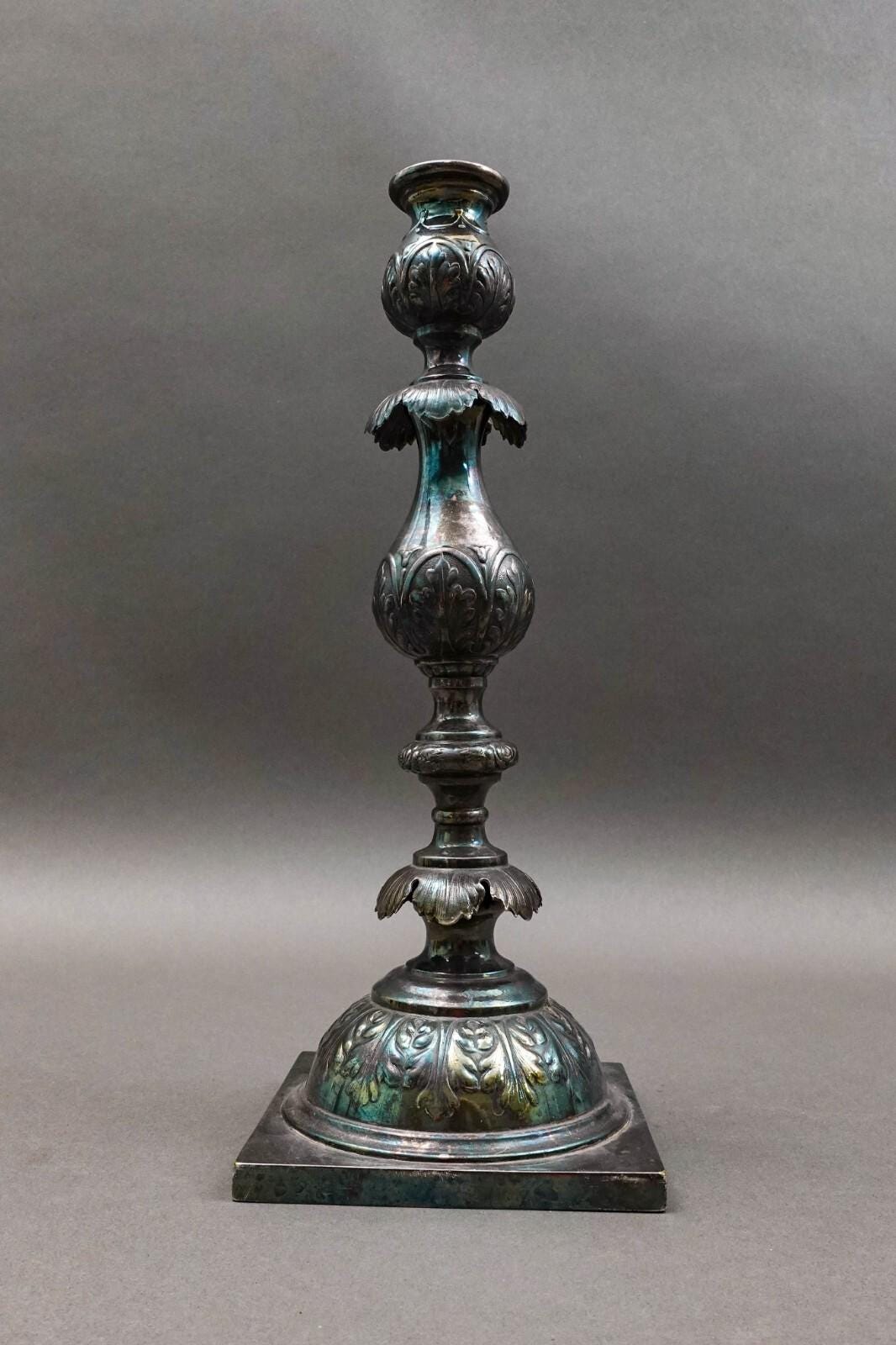 Fraget Warszawa Poland Shabbat Sabbath Silver Plated Candlestick Candle Holder
