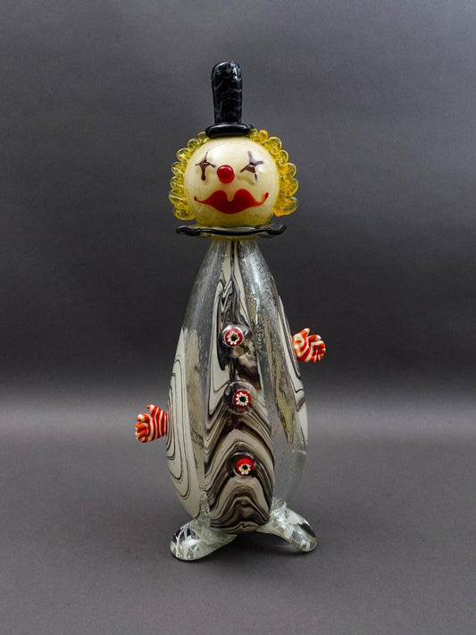 Vintage Murano Italy Signed 2003 Hand Blown Art Glass Clown Sculpture 20.25 Tall