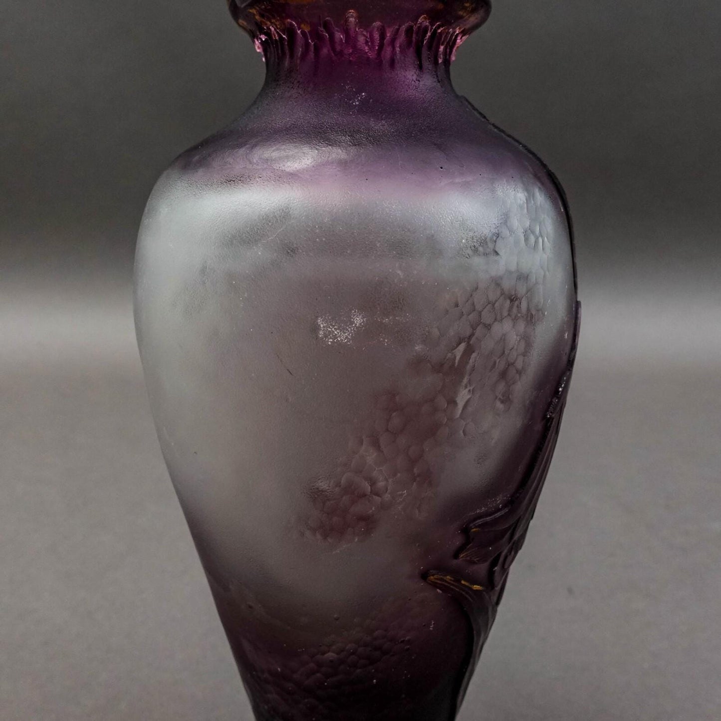 Burgun Schverer & Co Verrerie D'Art De Lorraine Floral Etched Cameo Glass Vase