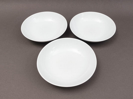 Bernardaud France Organza White Porcelain Cereal Soup Bowl Set Of 3 (Read)
