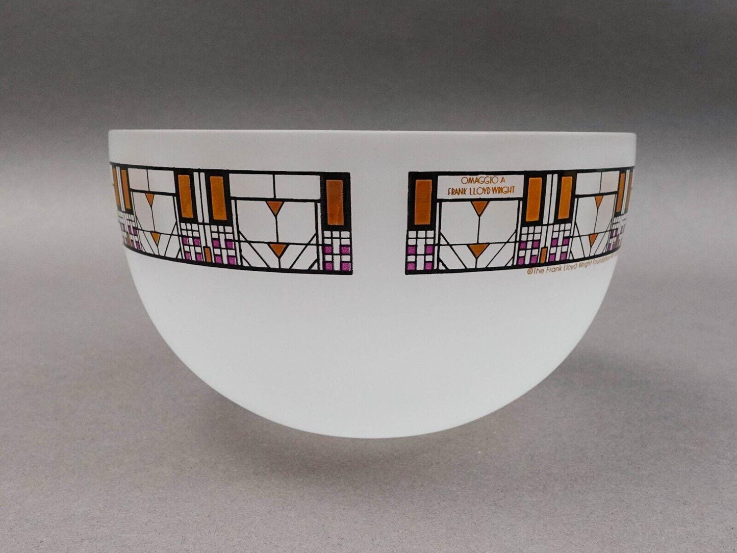 Frank Lloyd Wright Omaggio A Tree Of Life Frosted Glass Bowl Egizia (Read)