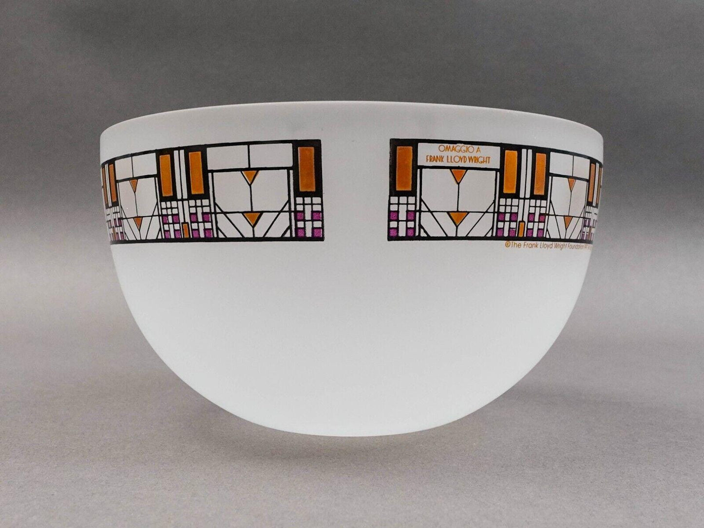 Frank Lloyd Wright Omaggio A Tree Of Life Frosted Glass Bowl Egizia (Read)