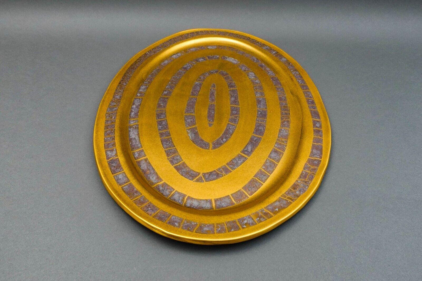 Michael Wainwright Amalfi Coral Gold Copper Crackle 22 1/2" Oval Serving Platter