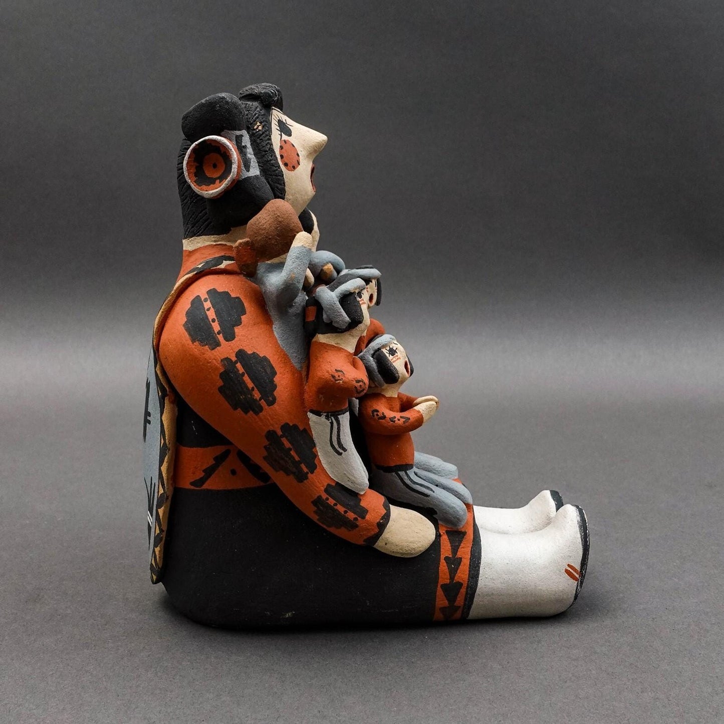 Chris Fragua Jemez Pueblo Storyteller 8 Children Pottery Sculpture Figure (Read)