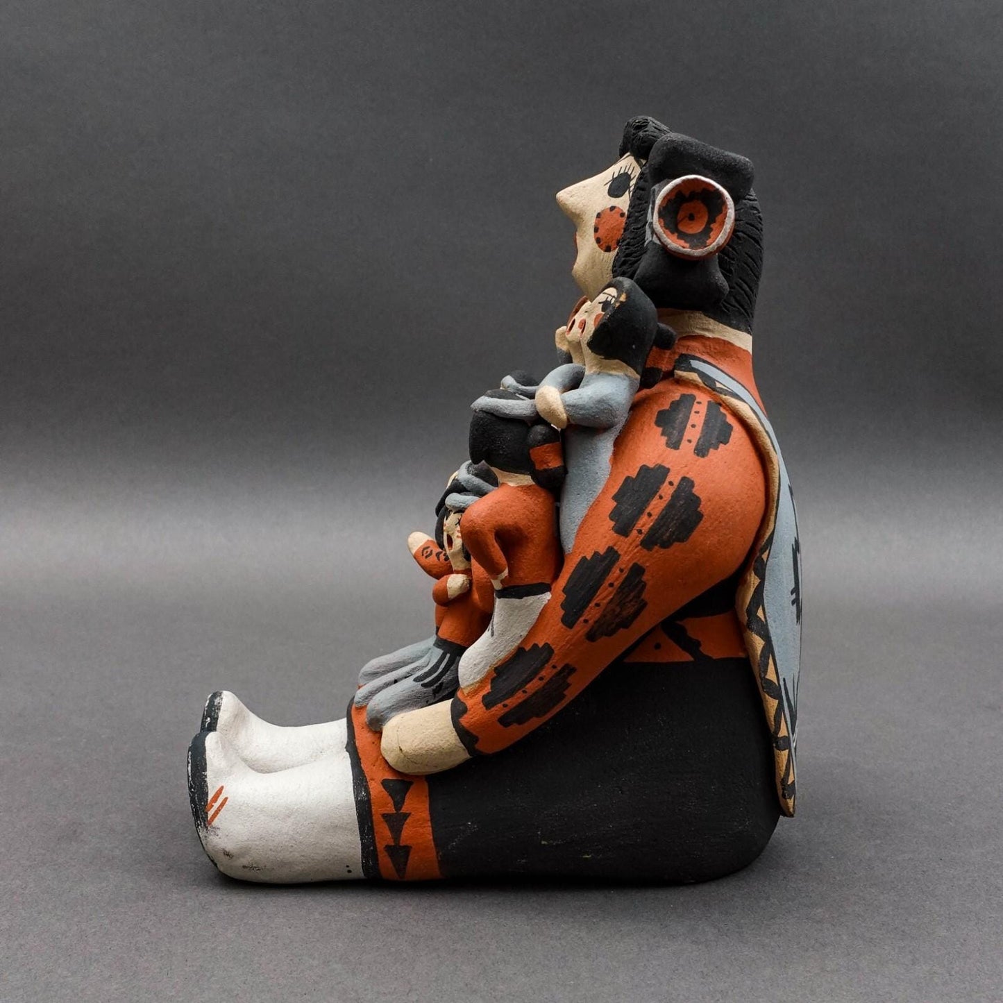 Chris Fragua Jemez Pueblo Storyteller 8 Children Pottery Sculpture Figure (Read)