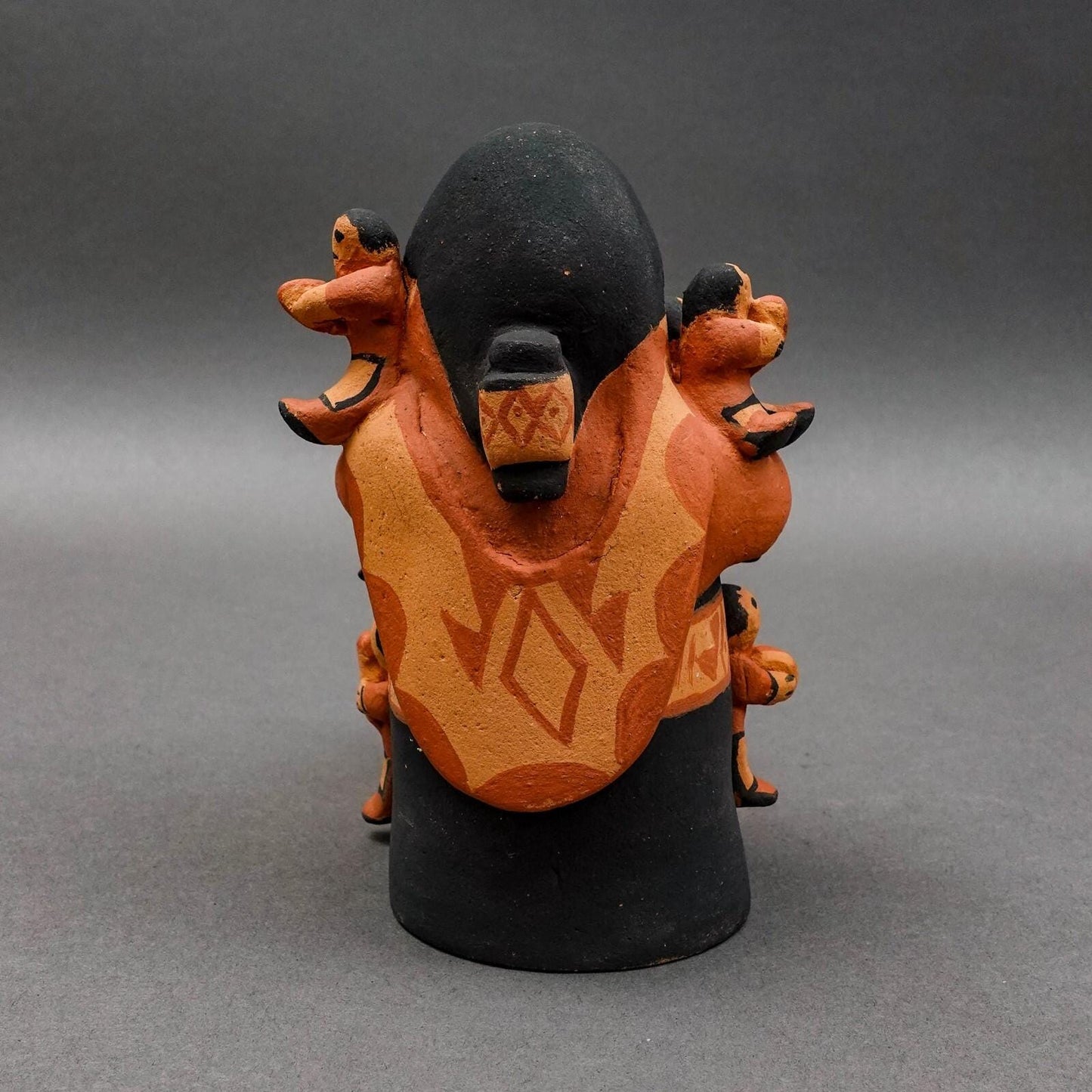 Jemez Pueblo MSJ Signed Vintage Storyteller 10 Children Pottery Sculpture Figure