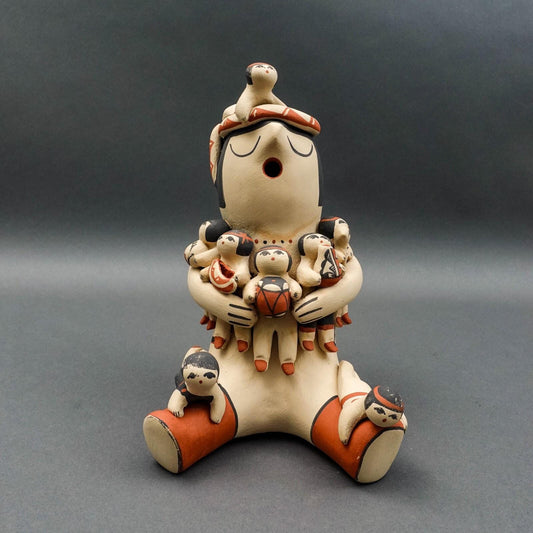 Marie Toya Signed Jemez Pueblo Storyteller 8 Children Pottery Sculpture Figurine