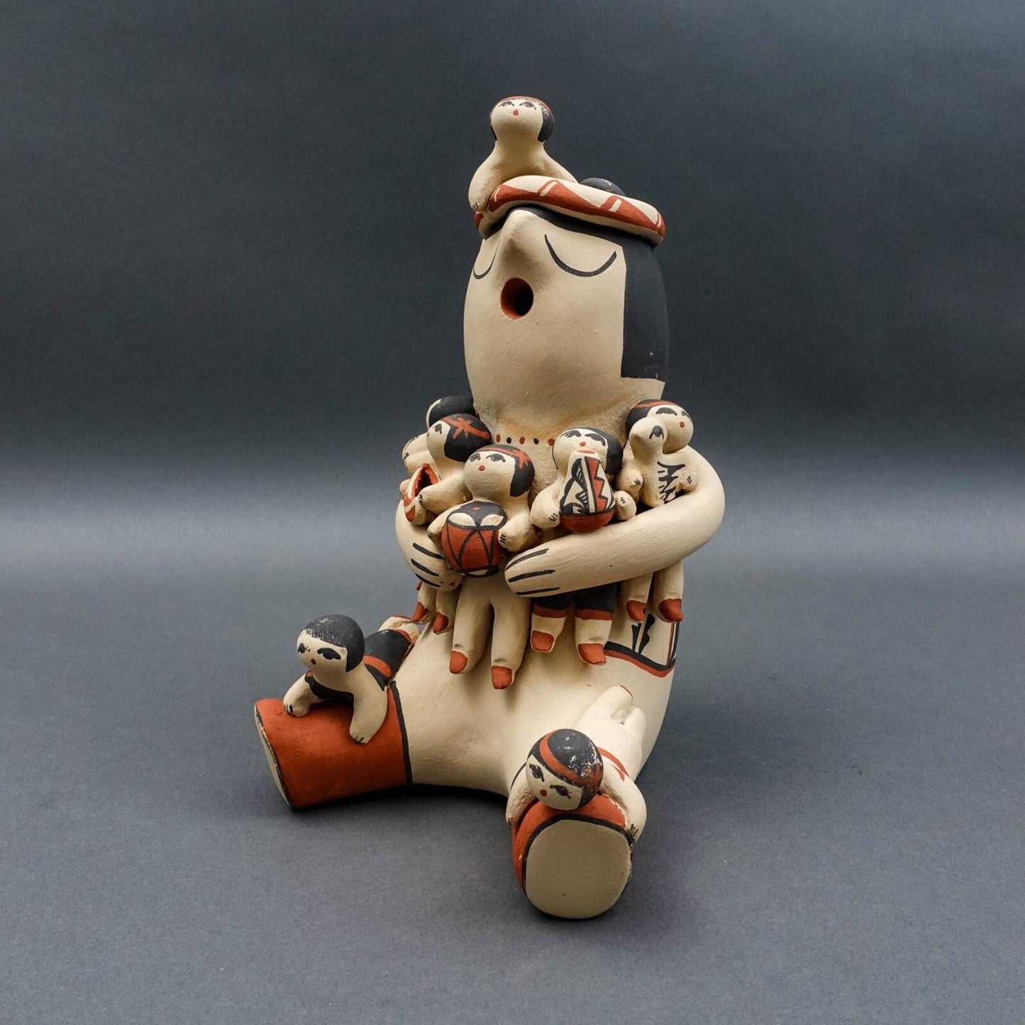 Marie Toya Signed Jemez Pueblo Storyteller 8 Children Pottery Sculpture Figurine