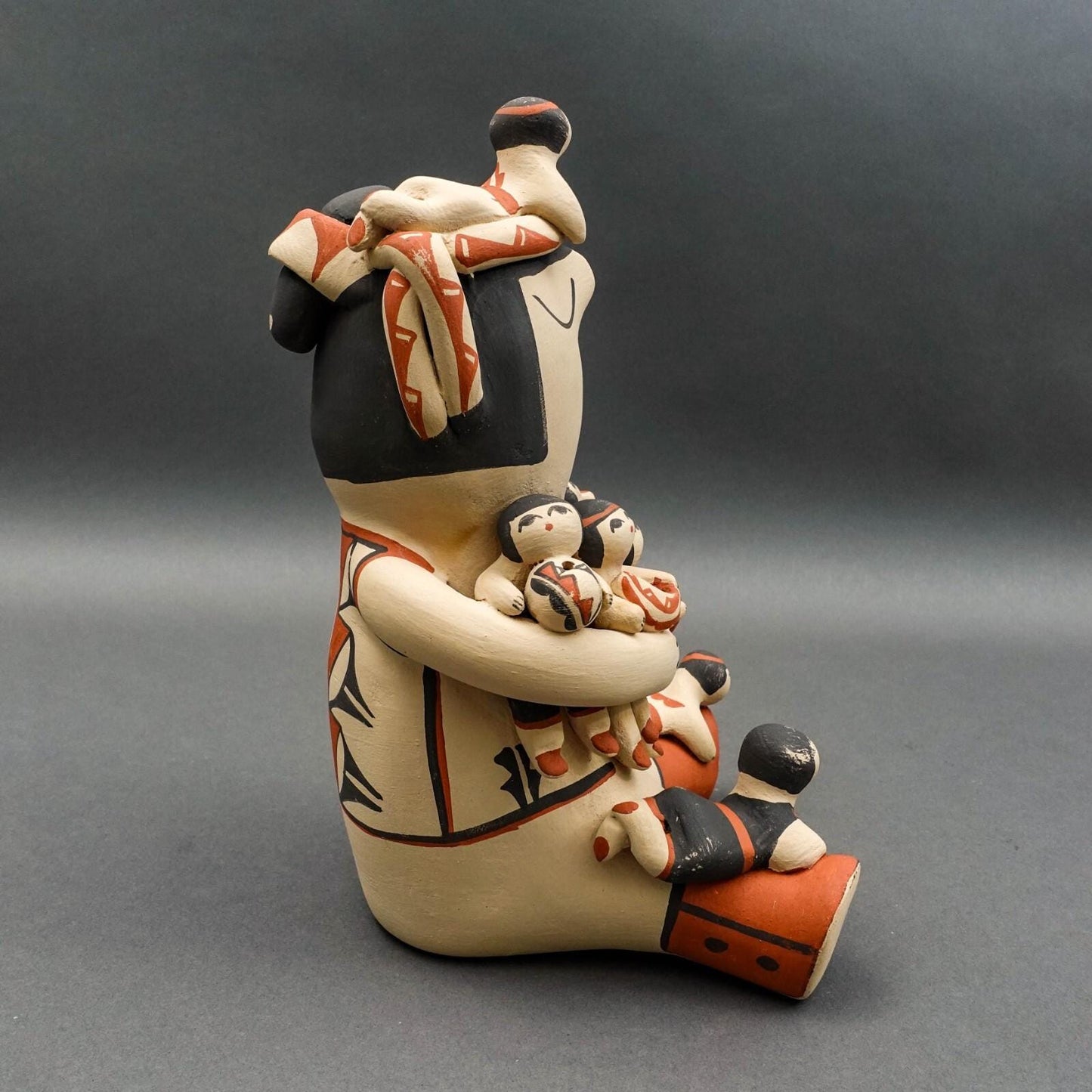 Marie Toya Signed Jemez Pueblo Storyteller 8 Children Pottery Sculpture Figurine