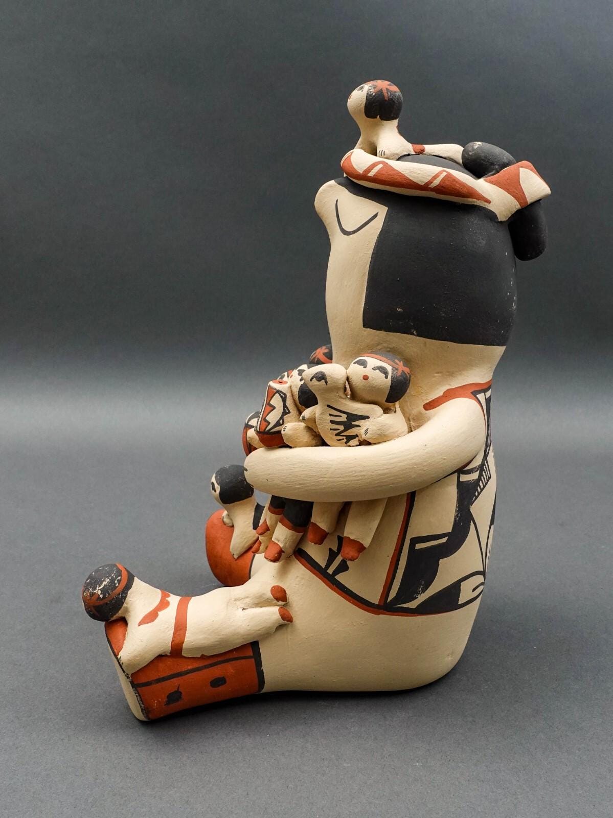 Marie Toya Signed Jemez Pueblo Storyteller 8 Children Pottery Sculpture Figurine