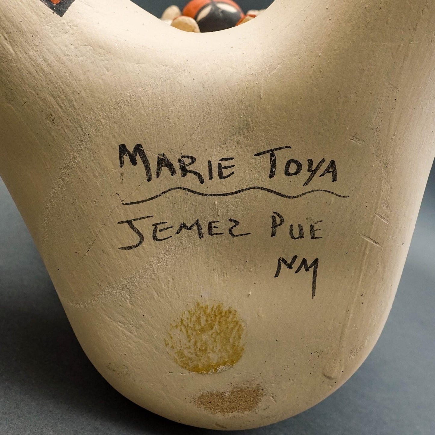 Marie Toya Signed Jemez Pueblo Storyteller 8 Children Pottery Sculpture Figurine