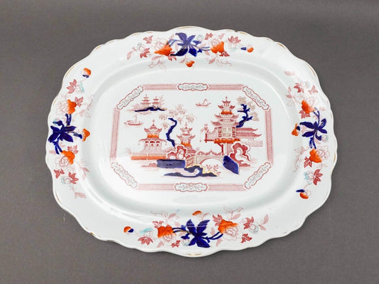 BL Burgess And Leigh England Large Antique Tonquin Porcelain Platter Tray 19.5"