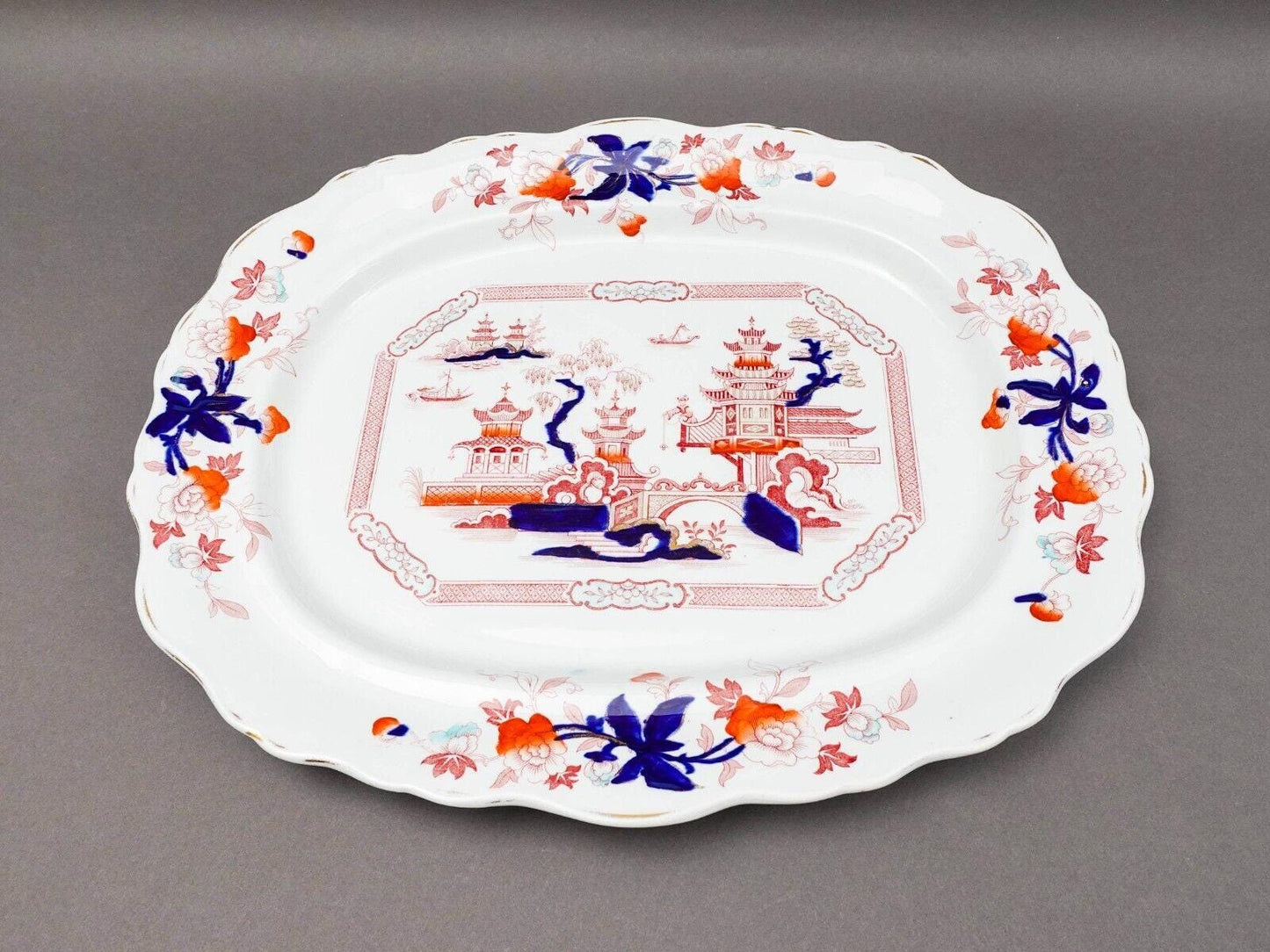 BL Burgess And Leigh England Large Antique Tonquin Porcelain Platter Tray 19.5"
